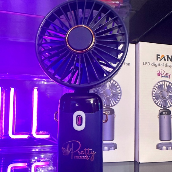 HANDHELD FAN MINI HAWT GURL - PINK, DRK GREEN, MIDNIGHT BLUE, WHITE, ROYAL PURP - Picture 1 of 9